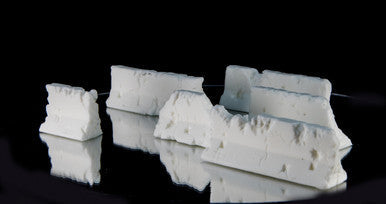 28mm Distressed Concrete Barriers, K-Rails (6 Per Kit) - 28MSCE009 (Online Order Only)