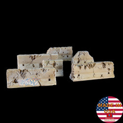 28mm Distressed Concrete Barriers, K-Rails (6 Per Kit) - 28MSCE009 (Online Order Only)