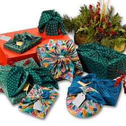 Assorted Set of 9 Reusable Cloth Furoshiki Gift Wrap | Holiday Collection (ONLINE ORDER ONLY)