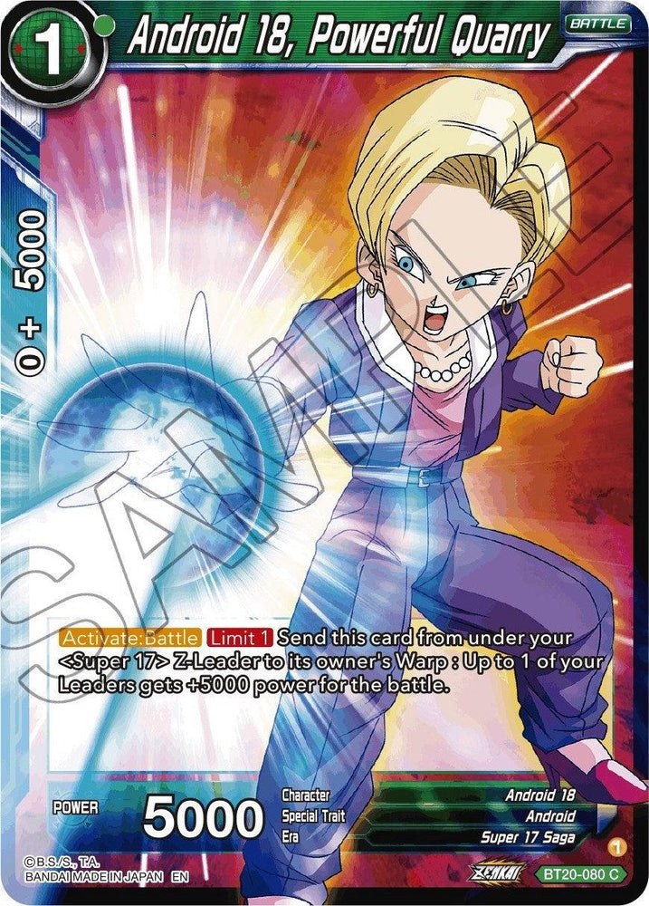 Android 18, Powerful Quarry (BT20-080) [Power Absorbed] (ONLINE ORDER ONLY)