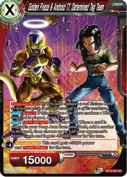 Golden Frieza & Android 17, Determined Tag Team (BT16-003) [Realm of the Gods] (ONLINE ORDER ONLY)