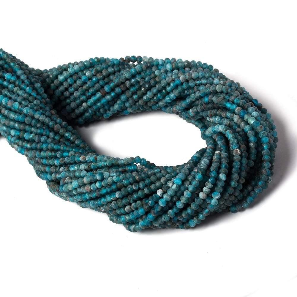2.8mm Matte Apatite microfaceted rondelle beads 13 inch 159 pieces (ONLINE ORDER ONLY)