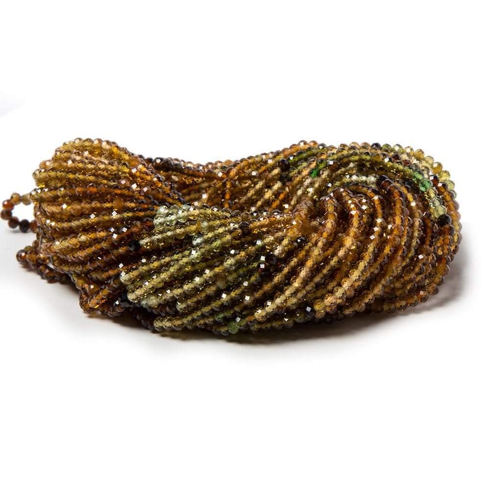 2.8mm Multi Color Tourmaline Micro Faceted Rondelle Beads 15 inch 170 pcs (ONLINE ORDER ONLY)