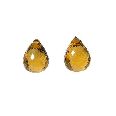 28x17mm Whiskey Quartz faceted tear drop focal Bead Set of 2 (ONLINE ORDER ONLY)