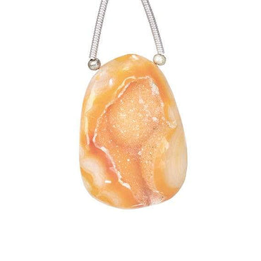 28x19mm Orangy Yellow Agate Drusy Freeform Focal Bead 1 piece (ONLINE ORDER ONLY)