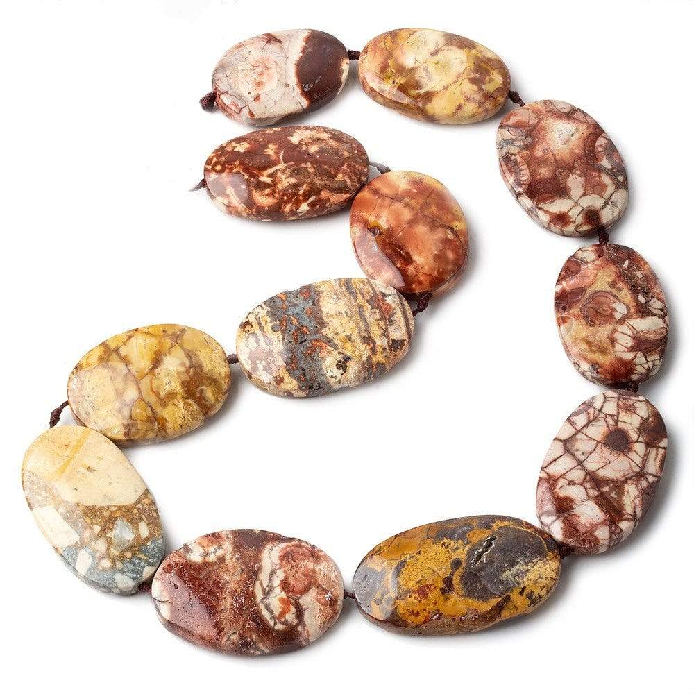 28x20-38x21mm Bird's Eye Agate Plain Oval Beads 15 inch 12 pieces (ONLINE ORDER ONLY)