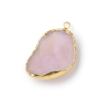 28x20mm Gold Leafed Pink Concave Drusy Pendant 1 focal piece (ONLINE ORDER ONLY)