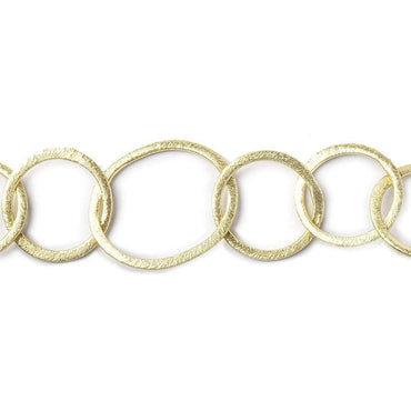 28x23-20mm 14ktGold plated Brushed Oval & Round Link Chain by the ft (ONLINE ORDER ONLY)