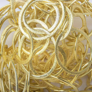 28x23-20mm 14ktGold plated Brushed Oval & Round Link Chain by the ft (ONLINE ORDER ONLY)