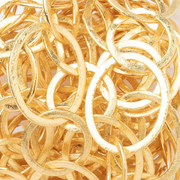 28x23mm & 20mm 22kt Gold plated Brushed Oval & Round Link Chain (ONLINE ORDER ONLY)