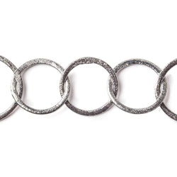 28x23mm & 20mm Black Gold plated Brushed Oval & Round Link Chain by the foot (ONLINE ORDER ONLY)