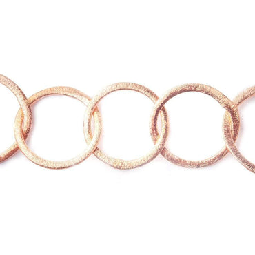 28x23mm & 20mm Rose Gold plated Brushed Oval & Round Link Chain (ONLINE ORDER ONLY)