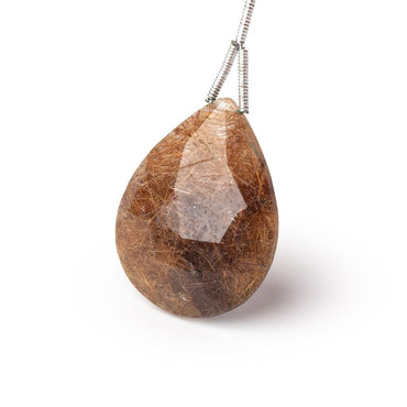28x23mm Rutilated Quartz Faceted Pear Focal Bead 1 piece (ONLINE ORDER ONLY)