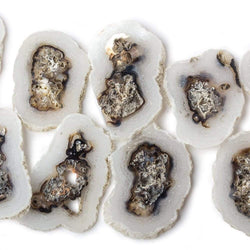 Solar Quartz top drilled Natural Crystal Slices with Drusy Edge 8 inch 14 pieces (ONLINE ORDER ONLY)