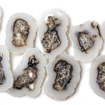 Solar Quartz top drilled Natural Crystal Slices with Drusy Edge 8 inch 14 pieces (ONLINE ORDER ONLY)