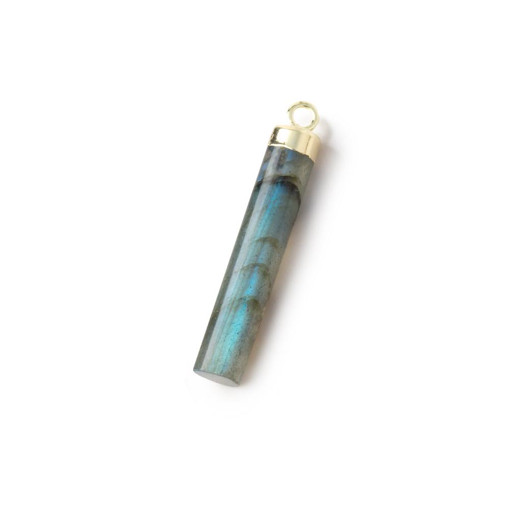28x5mm Gold Leafed Labradorite Plain Barrel Tube Pendant 1 piece (ONLINE ORDER ONLY)
