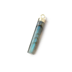 28x5mm Gold Leafed Labradorite Plain Barrel Tube Pendant 1 piece (ONLINE ORDER ONLY)