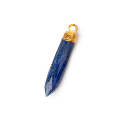 28x5mm Gold Leafed Lapis Lazuli Spike Pendant 1 piece (ONLINE ORDER ONLY)