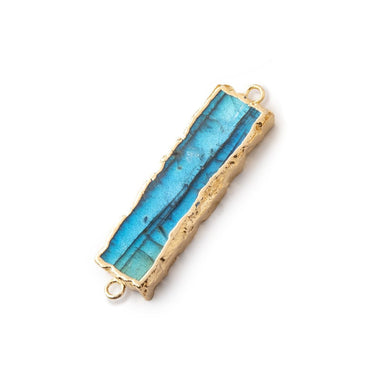 28x8mm Gold Leafed Labradorite Bar Connector 1 piece (ONLINE ORDER ONLY)
