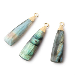28x9mm Gold Leafed Labradorite Elongated Triangle Pendant 1 piece (ONLINE ORDER ONLY)