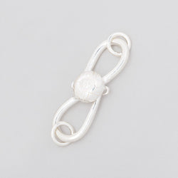 28x9mm Sterling Silver S Hook with Floral Button 1 piece (ONLINE ORDER ONLY)