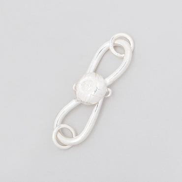 28x9mm Sterling Silver S Hook with Floral Button 1 piece (ONLINE ORDER ONLY)