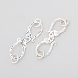 28x9mm Sterling Silver S Hook with Triple Dotted Design 1 piece (ONLINE ORDER ONLY)