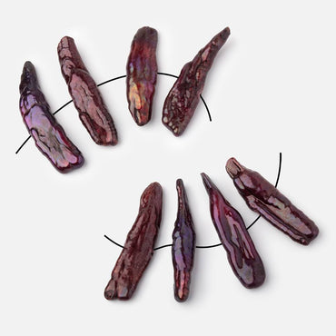 29-35mm Burgundy Side Drilled Biwa Focals Set of 4 pieces (ONLINE ORDER ONLY)