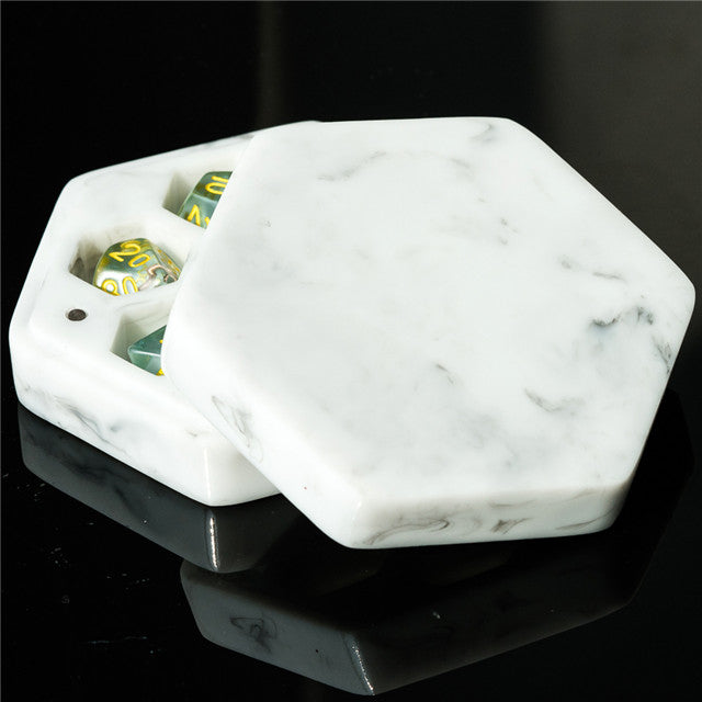 Resin Hexagon Box for Dnd Dice Case (White & Black） (Online Only)