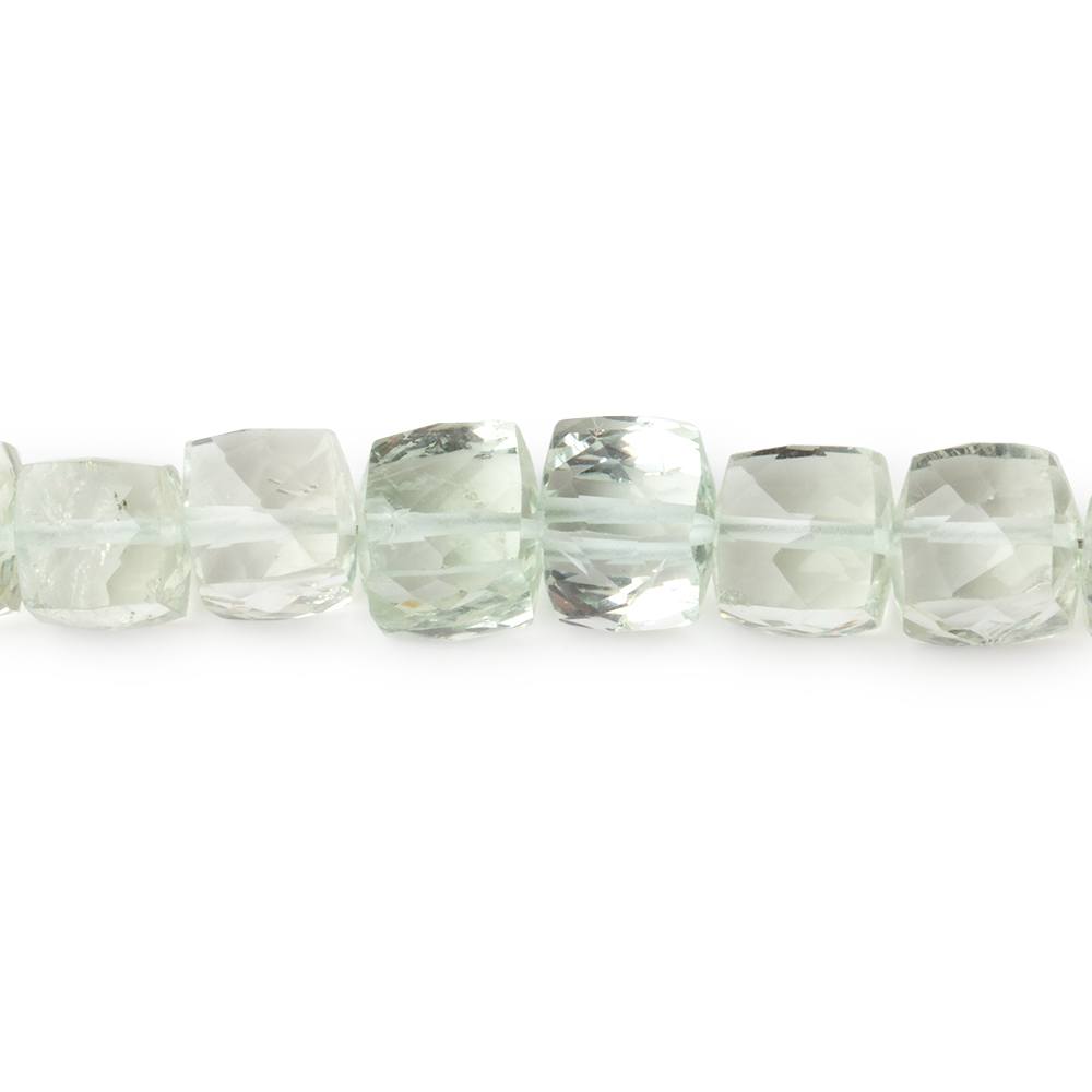 5-6.5mm Prasiolite Green Amethyst faceted cubes 8 inches 33 beads AA (ONLINE ORDER ONLY)