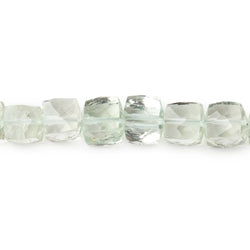 5-6.5mm Prasiolite Green Amethyst faceted cubes 8 inches 33 beads AA (ONLINE ORDER ONLY)