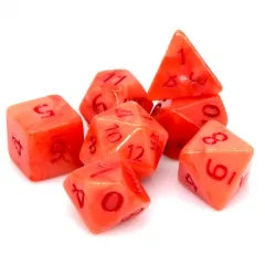 Satan's Pain 7-Dice Set Red & Light Red w/Red Numbers Dnd Dice Set (Online Only)