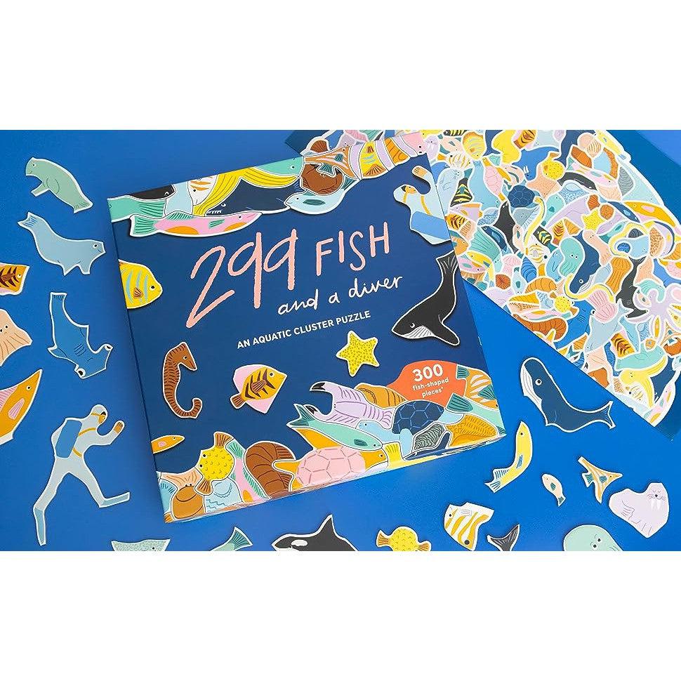 299 Fish & a diver 300 Piece Cluster Puzzle Laurence King (ONLINE ORDER ONLY)