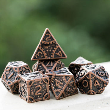 Copper Barrel Plating Vintage Color Punk Steam Metal Dice 7-Dice Udixi RPG (Online Only)