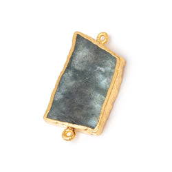 29x19-32x22mm Gold Leafed Moss Aquamarine Slice Connector Focal 1 piece (ONLINE ORDER ONLY)
