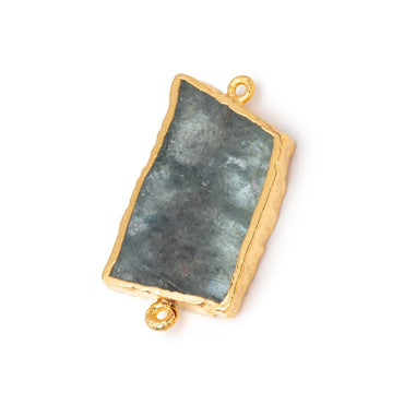 29x19-32x22mm Gold Leafed Moss Aquamarine Slice Connector Focal 1 piece (ONLINE ORDER ONLY)