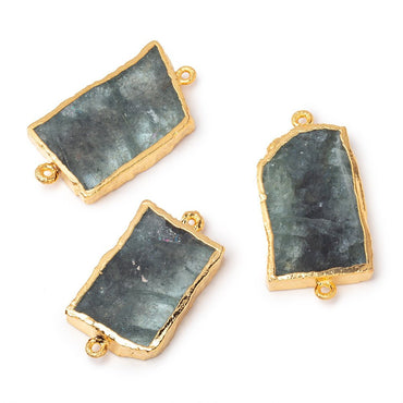 29x19-32x22mm Gold Leafed Moss Aquamarine Slice Connector Focal 1 piece (ONLINE ORDER ONLY)
