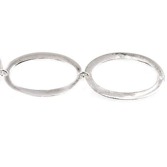 29x19mm Sterling Silver plated Copper Hammered Oval Beads 8 pieces *DISCONTINUED* (ONLINE ORDER ONLY)