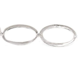 29x19mm Sterling Silver plated Copper Hammered Oval Beads 8 pieces *DISCONTINUED* (ONLINE ORDER ONLY)