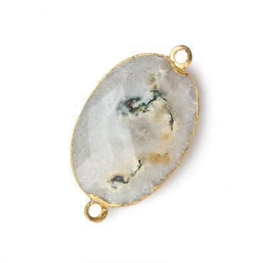 29x20mm 22kt Gold Leafed Natural Stalactite Solar Quartz Oval Connector 1 piece (ONLINE ORDER ONLY)