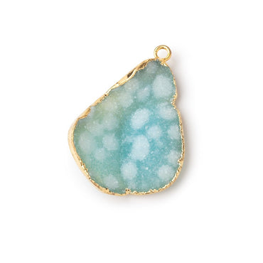 29x23mm Gold Leafed Blue Concave Drusy Pendant 1 focal piece (ONLINE ORDER ONLY)