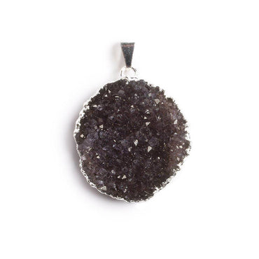 29x27mm Silver Leaf Edged Amethyst Freeshape Drusy with Bail 1 piece (ONLINE ORDER ONLY)