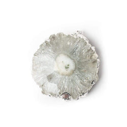 29x28mm Silver leafed Solar Quartz Slice Pendant 1 piece (ONLINE ORDER ONLY)