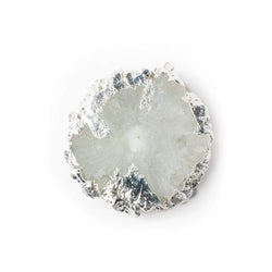29x28mm Silver leafed Solar Quartz Slice Pendant 1 piece (ONLINE ORDER ONLY)