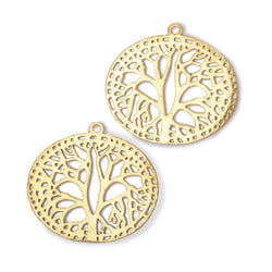 29x35mm Brushed Filigree Oval Charm Set of 2 pieces (ONLINE ORDER ONLY)