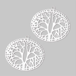 29x35mm Brushed Filigree Oval Charm Set of 2 pieces (ONLINE ORDER ONLY)
