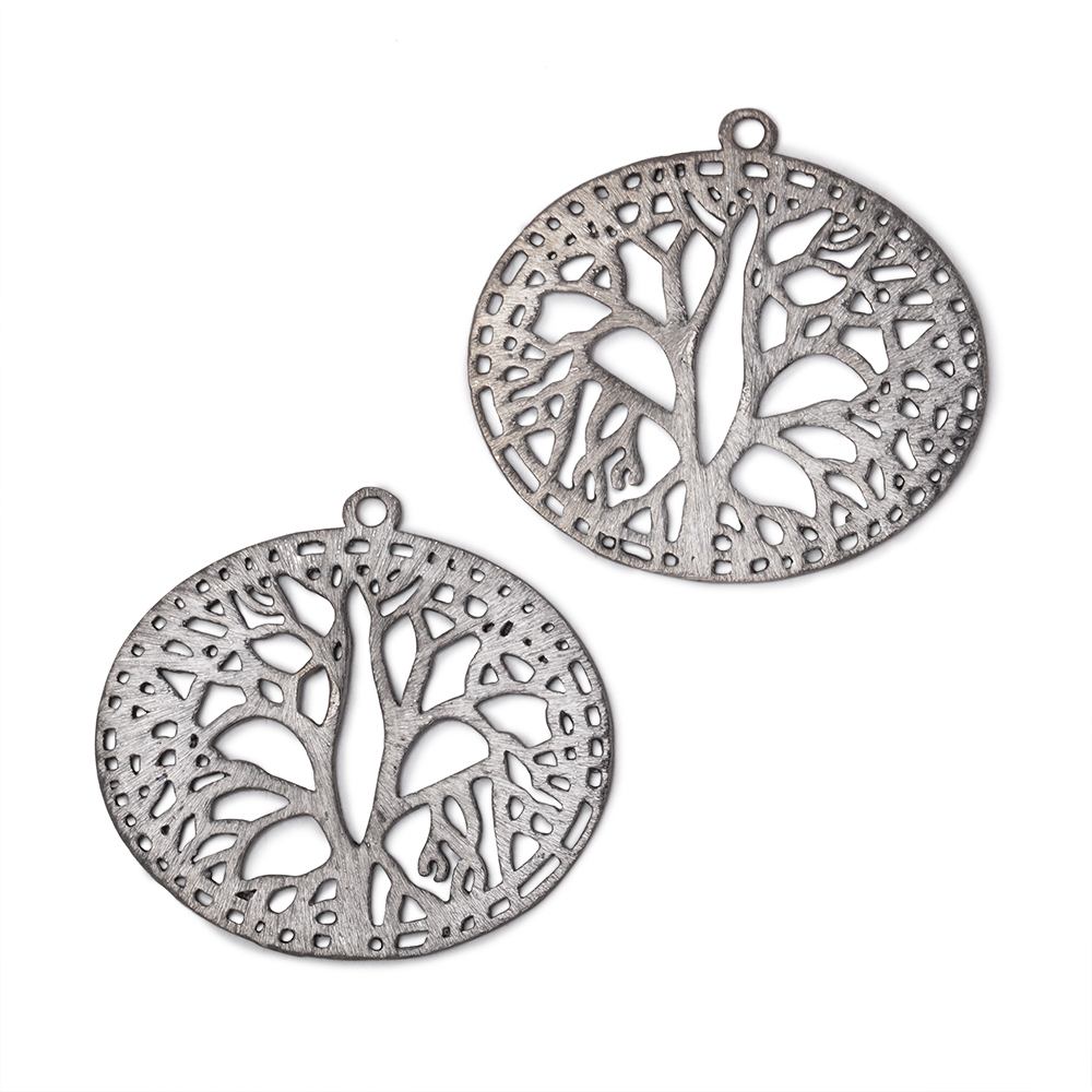 29x35mm Brushed Filigree Oval Charm Set of 2 pieces (ONLINE ORDER ONLY)