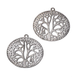 29x35mm Brushed Filigree Oval Charm Set of 2 pieces (ONLINE ORDER ONLY)