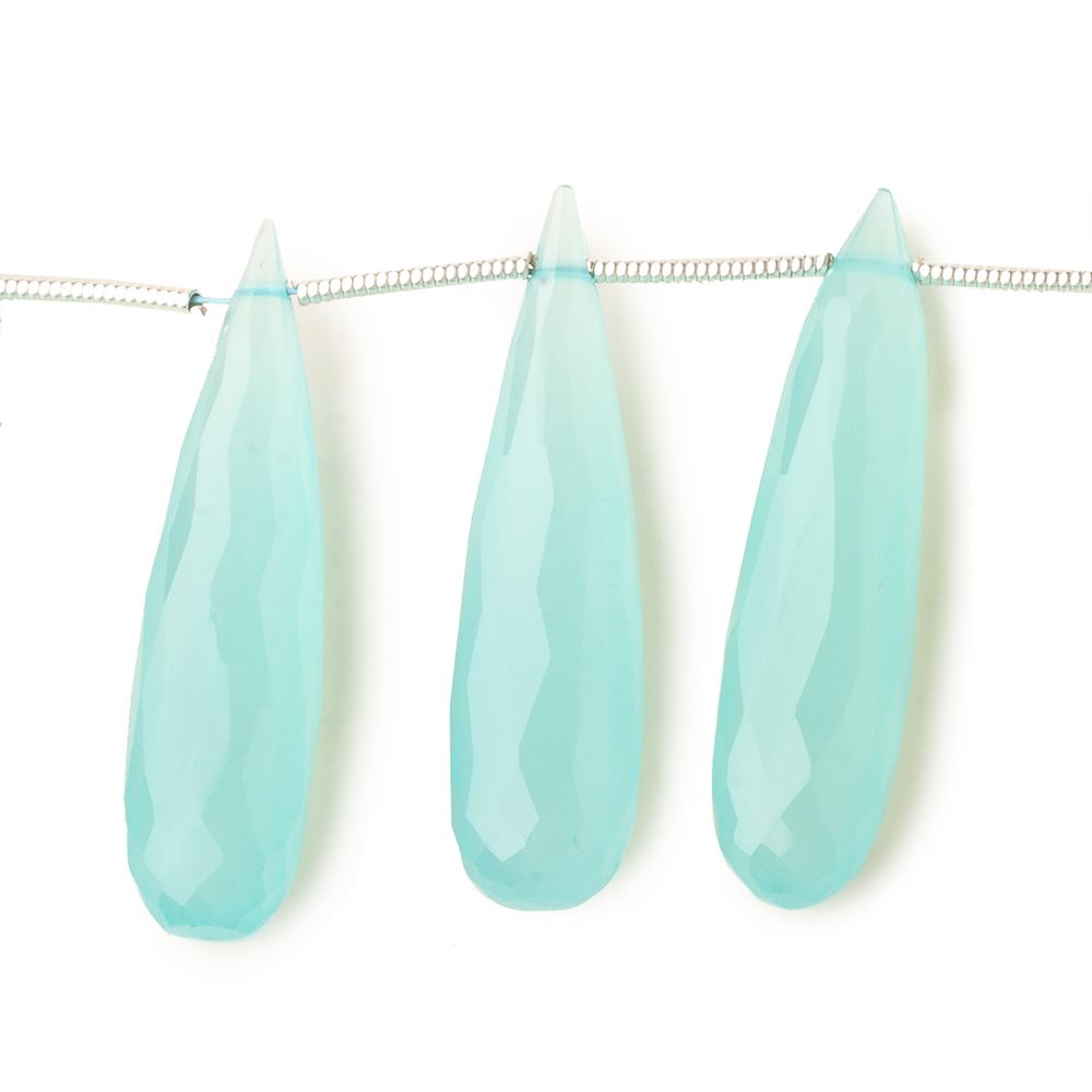 29x8mm Seafoam Blue Chalcedony elongated faceted tear drops 8 inch 14 beads (ONLINE ORDER ONLY)