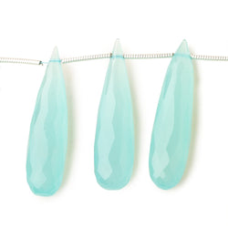 29x8mm Seafoam Blue Chalcedony elongated faceted tear drops 8 inch 14 beads (ONLINE ORDER ONLY)